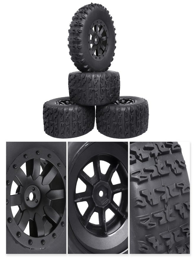 FriHobby Pre-Glued 1/10 RC Short Course Truck Tires and Wheels Set 12mm Hex for Traxxas Slash 4x4 BL-2S 2WD Redcat Blackout SC Losi SCT Team Associated SC10 HPI, with Foam Inserts (Type 1) - Image 5